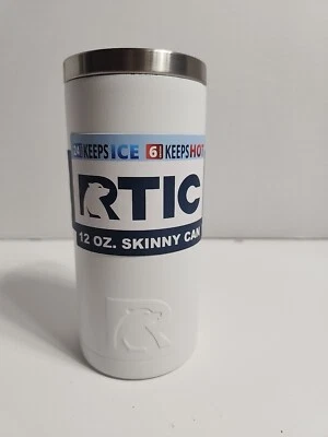 RTIC Stainless Steel Skinny Can Cooler, Fits all 12oz Slim Cans, Chalk