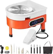 Pottery Wheel for Adults, 9.8" Electric Pottery Wheels with Detachable Basin, LCD Touch Screen Clay, Foot Pedal, 350W Ceramic Pottery Wheel for Adults Beginners Kit (Orange)