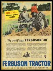 1951 Ferguson Tractors New Metal Sign: Ferguson 30 Model - Detroit, Michigan