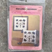 PAULINE DENHAM Needlepoint~Jacobean Bouquet Picture/Pillow #6060 1974[Sealed]