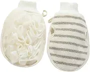Healeved Luxury Flax Bath Towel Set Exfoliating Glove Dead Skin Removal Tool Soft Exfoliator