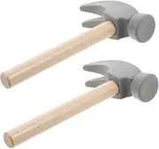Toyvian 2pcs Boys and Girls Wooden Hammer Toys Toddler Tool Set Nonslip Design for Early Development