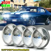 4PCS 5.75" 5-3/4" Headlights Hi/Lo Beam 6000k for Chevy Chevelle 1964-1970++