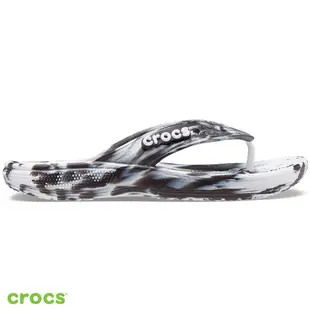 CROCS 男女 夾腳拖 拖鞋 防水 輕量 緩衝墊 經典人字拖 大理石花紋 運動達人