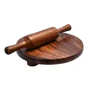 Wooden Brown Chakla & Belan Set For Kitchen