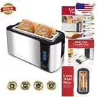 Long Slot 4-Slice Toaster with Reheat & Defrost Functions - Extra Wide Spaces
