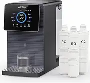 ZACHVO Puri V12 Countertop Reverse Osmosis System Hot Water Dispenser, 3 Filters 6-Way Filtering, 6 Temperature Levels, Lime-Free Drinking Mobile Water Filter for Kitchen, Office, no Water Connection