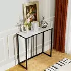 Non-porous Glossy Sintered Stone Console Table Hallway Storage Table Black Frame
