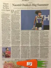NAOMI OSAKA A STIRRING US OPEN VICTORY THE WALL STREET JOURNAL ARTICLE WSJ ,