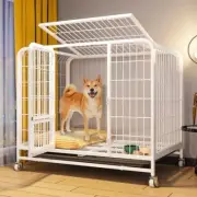 Dog Cage Crate Kennel Cat Portable Collapsible Puppy Metal Carrier 36" 4 Wheels