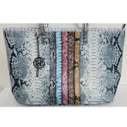 Badgley Mischka Purse Large Snake Print Vegan Leather Rock Punk Coastal Boho Bag