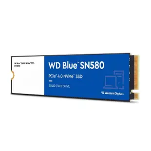 【WD 威騰】藍標 SN580 250GB M.2 PCIe 4.0 NVMe SSD(讀：4000MB/s 寫：2000MB/s)