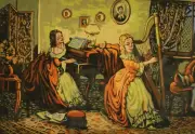 "Musicians" Printed Canvas for Cross Stitch Tapestry Embroidery Gobelin J1842