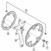 Shimano Double Gear Fixed Bolt (M8.5.5) & Nut 5 pcs each set