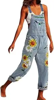 [Generic] Women's Denim Cropped Harem Overalls Pant Jeans Jumpsuits