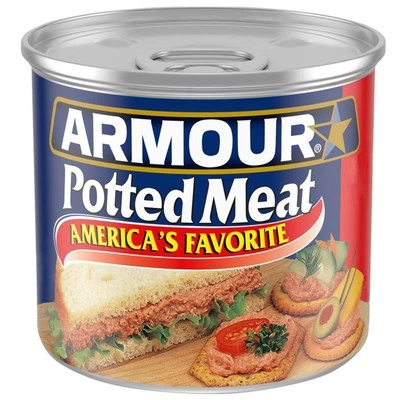 Potted Meat Canned, 5.5 OZ, 24 Pack - Shelf Stable Protein Snack, Bulk Buy