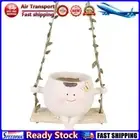 LF# Swing Face Hanging Planter Pot Flower Pots for String of Pearls Plant(Butter