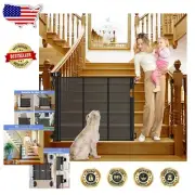 Versatile Mesh Pet Gate - 35" Tall Retractable Dog & Baby Gate for Stairs