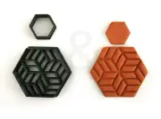 Polymer clay cutter Set of 2 | Hexagon clay cutter with Detailing |