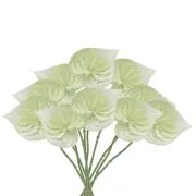 10Pcs 13" Artificial Anthurium Lily Flowers Floral Bouquet Decor, Light Green