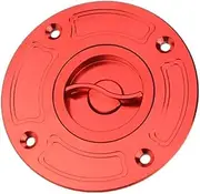 Motorcycle Scooter Fuel Tank Gas Cap Cover CNC Aluminum Motorcycle Fuel Tank Cap Gas Cap Cover Keyless For Suzuki GS500 All Year For Suzuki TL1000S/R All Year(Red)
