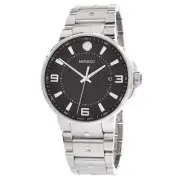 Movado Men's SE Pilot Watch Quartz Black Dial Stainless Steel Bracelet 0607412