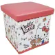小禮堂 Hello Kitty 皮質折疊收納箱 (粉鬆餅款)