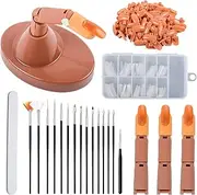 Nail Practice Finger for Acrylic Nails Flexible Never Fall Off Nail Training Adjustable Hands Kits Acrylic Replaceable Nail Tips Nail Art Brush Complete Tools Kit for Beginners DIY Home Use
