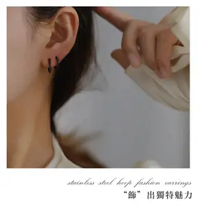 316L鈦鋼耳環(細圈耳針) 韓風耳環 簡約帥氣 時尚百搭 (1.3折)