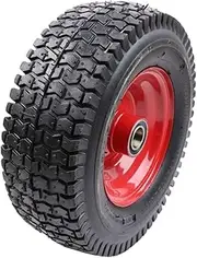 Leona Co 13" Puncture Solid 25.4mm Wheelbarrow Tire, 5.00/6.00-6" Pneumatic Tyre Wheel, for Garden Wagon Gorilla Cart Trolley Dolly Lawn Mover Kart Replacement