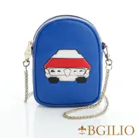 在飛比找momo購物網優惠-【義大利BGilio】摩登牛皮童趣造型小斜背包汽車-藍色(1