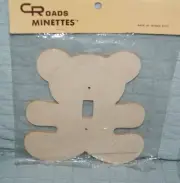 Wooden Teddy Bear Light Switch Plate Unpainted Cross Roads New Fast Shipping