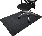 Jabykare Office Chair Mat Carpet for Hard Floor, Computer Desk and Gaming Rolling Chair Protector (Black, 90 * 120 cm)