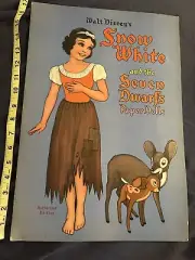 VTG Walt Disney’s Snow White Seven Dwarfs Paper Dolls Whitman 1938 Authorized Ed