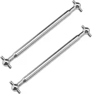 Create idea 2PCS RC Car Metal Rear Dog Bone Accessory Spare Parts Compatible with Hosim 4WD 9130 RC Cars Accessories 69.1x9.8mm Silver Metal Dog Bone Drive Shafts