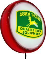 John Deere Tractor Mower Bar Lighting Wall Sign Light Button Red