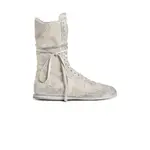 [ANN DEMEULEMEESTER] Palne High-Top Boxing Sneakers in Suede Off-white