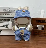 Labubu doll clothes 17cm canvas blind box pendant, first and second generation vinyl plush toy set——colour:LBB-20,height:17cm