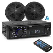 Pyle Bluetooth Marine MP3/USB/SD AM/FM Receiver Stereo & 5.25” Speaker Kit