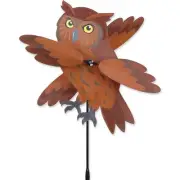 Flying Brown Owl Bird Staked Wind Whirl Wing 17" Bird Spinner ..16.....PR 21881