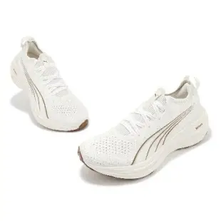 Puma 慢跑鞋 ForeverRun Nitro Knit Wns 女鞋 米白 棕 針織 氮氣中底 運動鞋 37914008