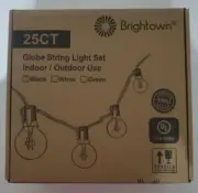 Brightown Globe String Light Set - 25ct - black - Indoor/Outdoor - NEW IN BOX