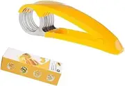 DINGlLIDINGHONG Banana Slicer, Fruit & Vegetable Salad Peeler Cutter, Stainless Steel & Plastic, Yellow, Curved Blade