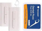 TWOGEMY Dental Floss, 2 Pack 10 Count and 50 PCS/Box, Total Package of 70 Picks Adult Floss in Set Meal. The Perfect Portable Flossing Travel Set for Cleaning Teeth and Oral Care.(White 2+1)