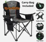 ALPHA CAMP Heavy Duty Oversize Portable Outdoor Folding Camping Chair Cup Holder