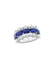 Rina Limor Silver 6.10 ct. tw. Lab-Grown Sapphire Ring