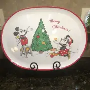POTTERY BARN KIDS MELAMINE MICKEY & MINNIE MOUSE "MERRY CHRISTMAS!" PLATTER