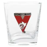 Sydney Swans AFL Square Spirit Glasses with Metal Badge Set of 2 Man Cave Gift