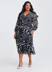 [Taking Shape] Taking Shape Chrissy Sequin Cocktail Dress Size 14 in Animal - Plus Size Women's Clothing Animal