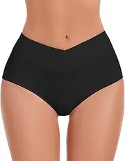 [Bellecarrie] Women's V Cut High Waisted Bikini Bottom Tummy Control Full Coverage Swimsuit